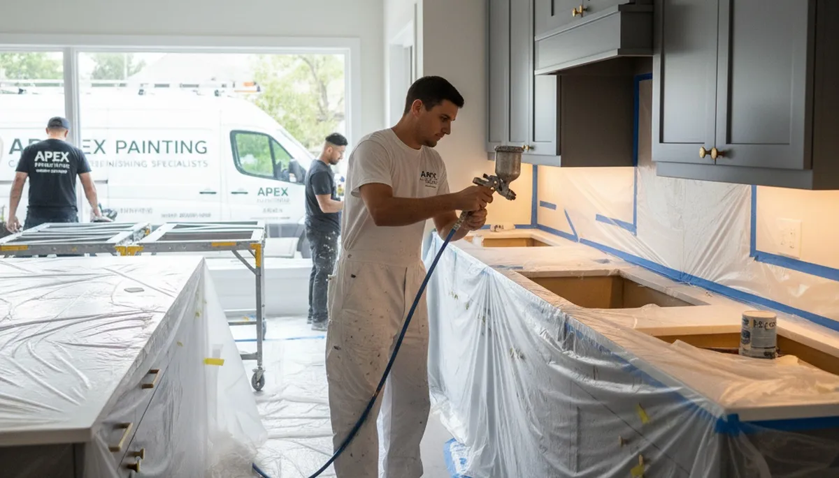 Professional kitchen cabinet painting in Dayton, OH by expert local house painters