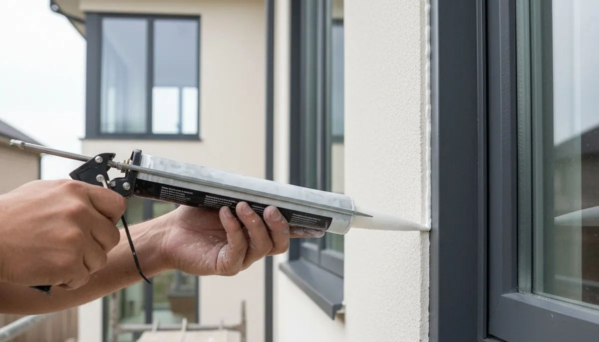 Professional caulking and sealing on home exterior by house painters in Dayton, OH