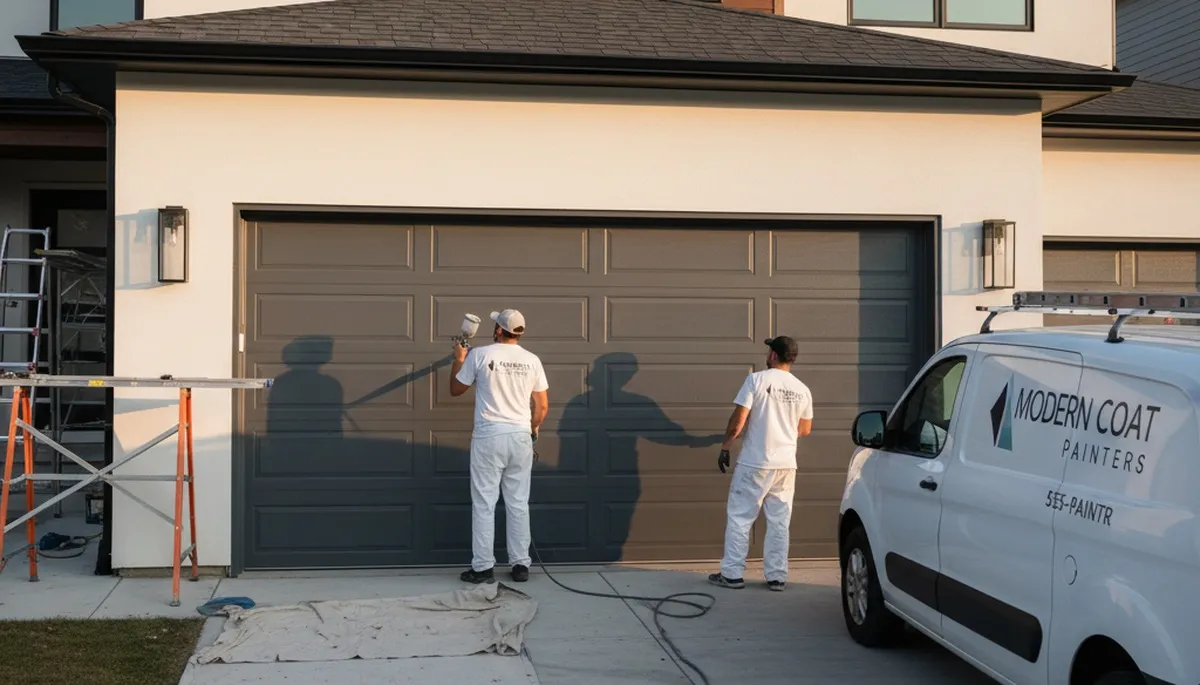 Professional garage door painting in Dayton, OH improving curb appeal and weather durability