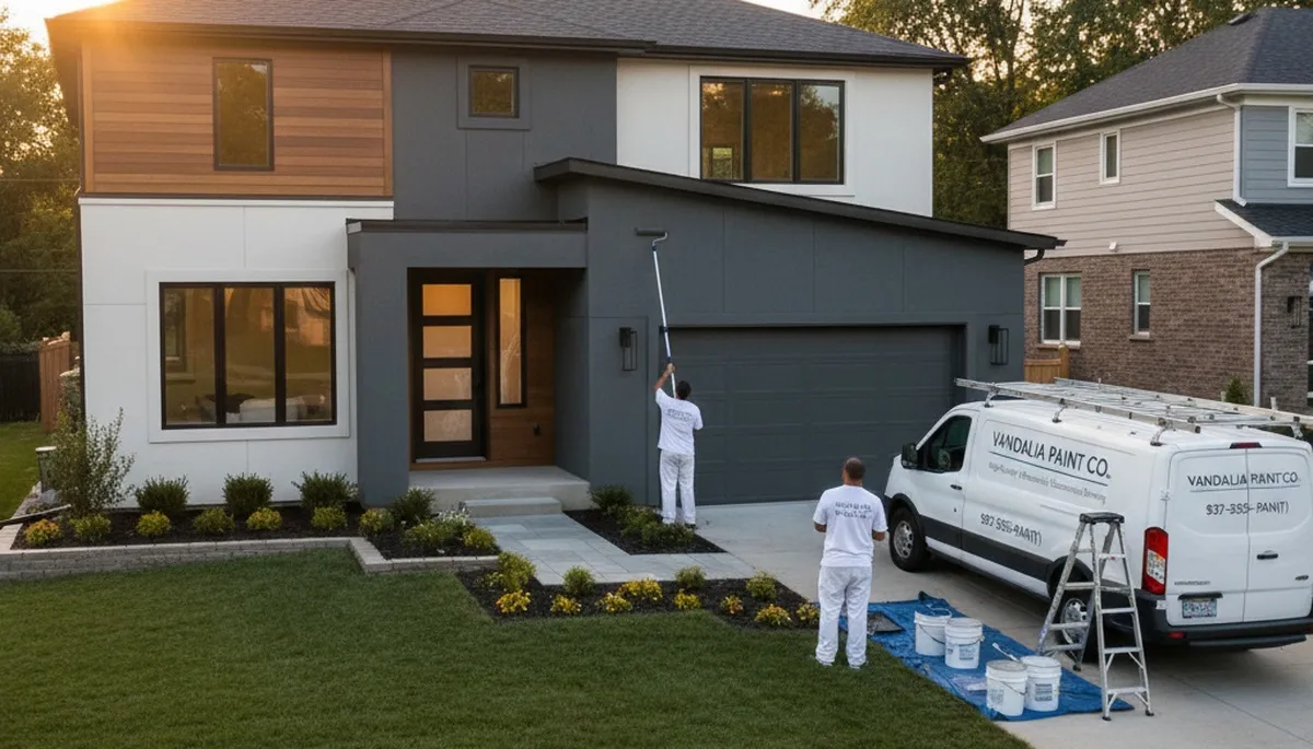 Professional house painters enhancing home exterior in Dayton, OH with quality residential painting services