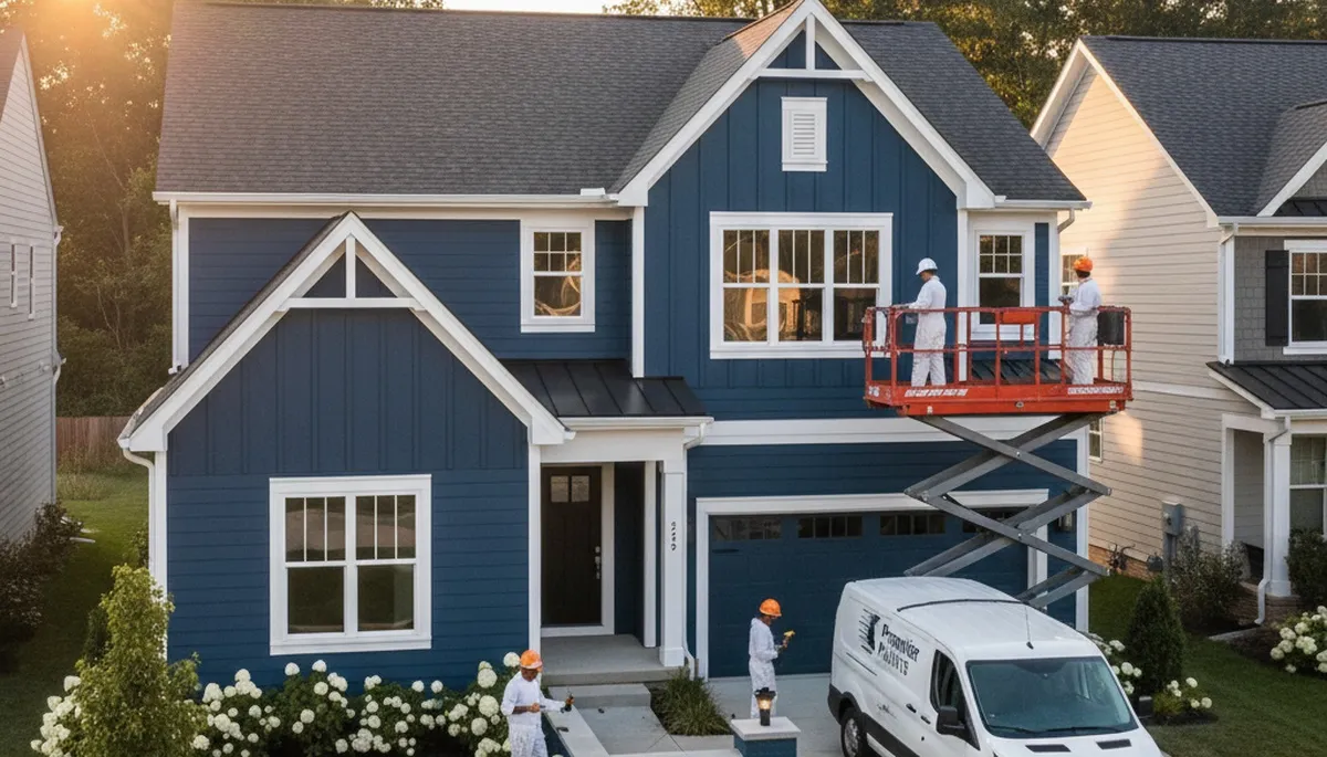 Professional house painters improving home exterior in Dayton, OH