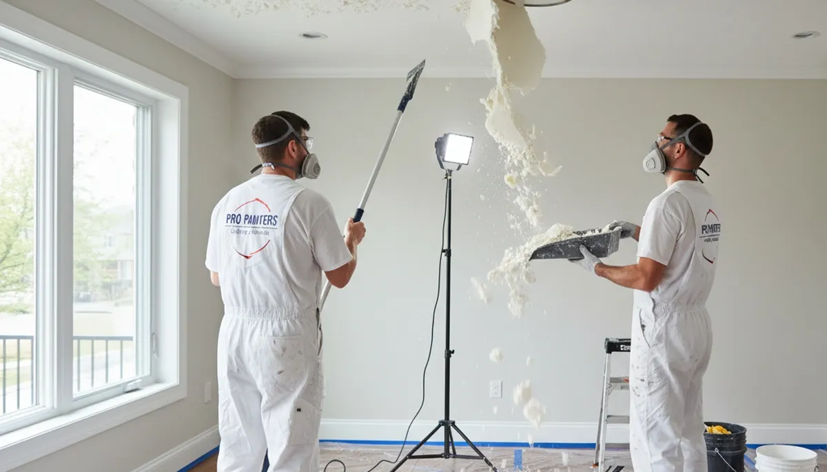 Professional popcorn ceiling removal service in Dayton, OH home interior by expert painters