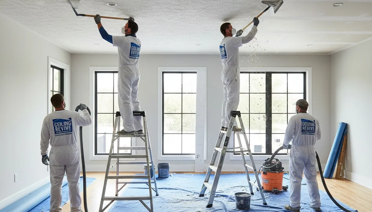Professional popcorn ceiling removal in Dayton, OH home by expert painting contractors