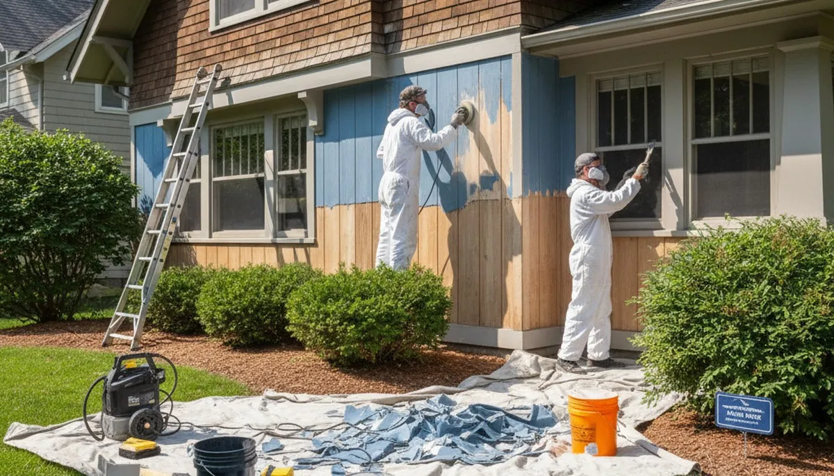 Professional surface preparation for exterior house painting in Dayton, OH ensuring durable paint adhesion
