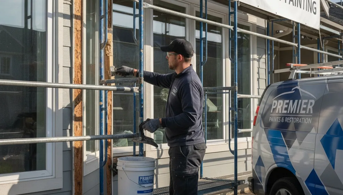 Professional wood rot repair on home siding by expert painters in Dayton, OH
